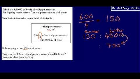 Ratio (GCSE Maths - Edexcel Practice Tests Set 2 - 1H - Question 4)