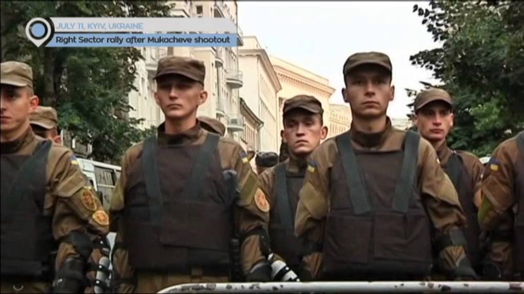 Armed Standoff in West Ukraine:  Right Sector rally in Kyiv after shootout in West Ukraine