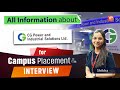 All information about CG Power for Campus Placement Interviews