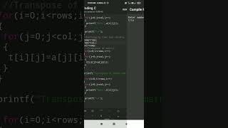 C PROGRAMMING/TRANSPOSE OF MATRIX/ #programming_lover