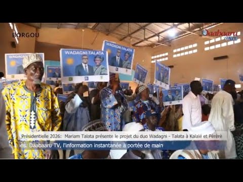 MARIAM CHABI TALATA PRÉSENTE LE PROJET DU DUO WADAGNI-TALATA À KALALÉ ET PÈRÈRÈ