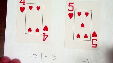 adding and subtracting integer card war game video