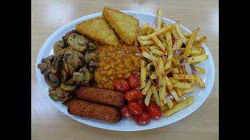 Fully Loaded English Vegetarian Breakfast with a Spicy Indian Twist at Kenton Lane Cafe (KLC) London