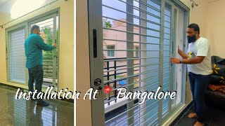 Metal safety sliding grill 2 track by @PrimeSteelAndFabriction  9998581620 project in Bangalore