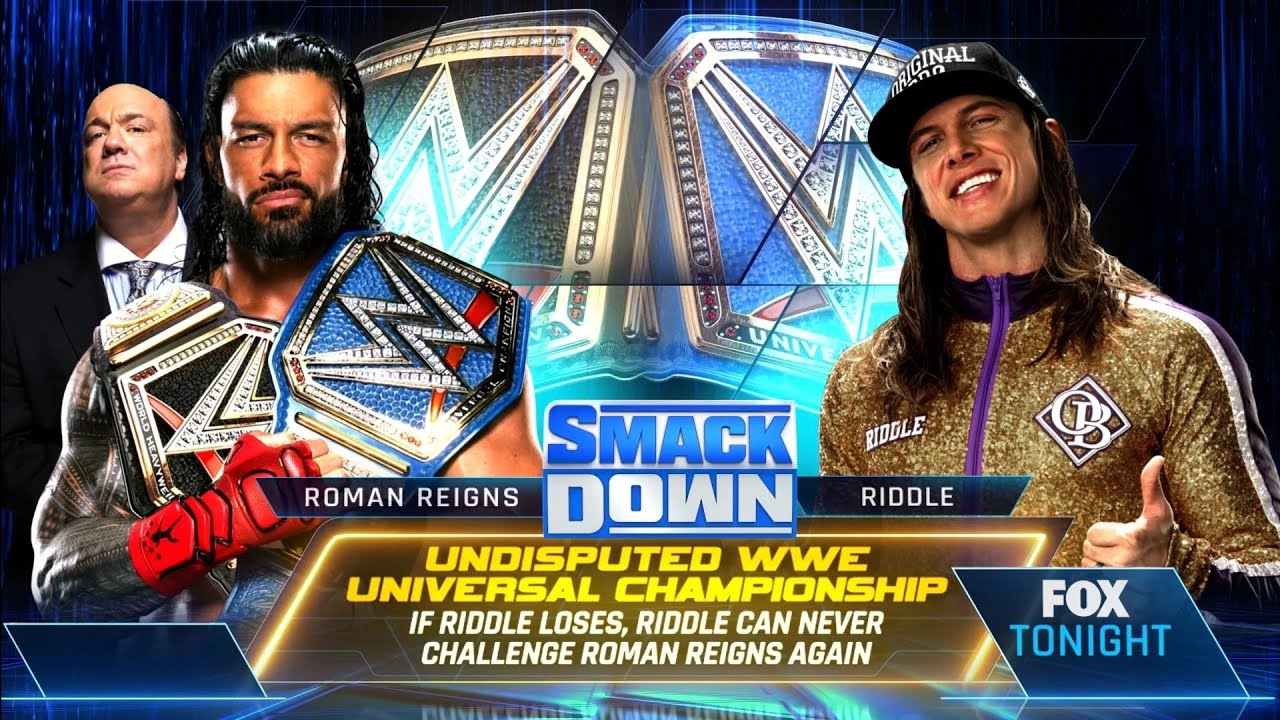 Roman Reigns Vs Riddle Campeonato Unificado Universal de WWE – WWE Smackdown 17/06/2022 (En Español)