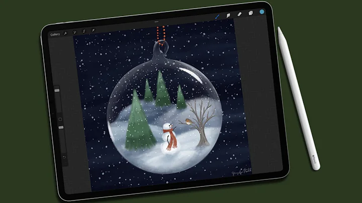 Snowman Ornament in Procreate with Free Brushes!