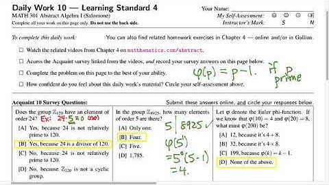 301.4 Element Order and Euler Phi