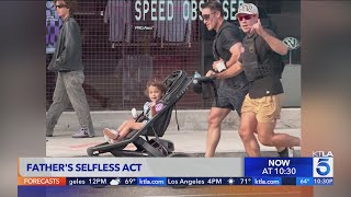 SoCal man saves daughter before truck crashes into him