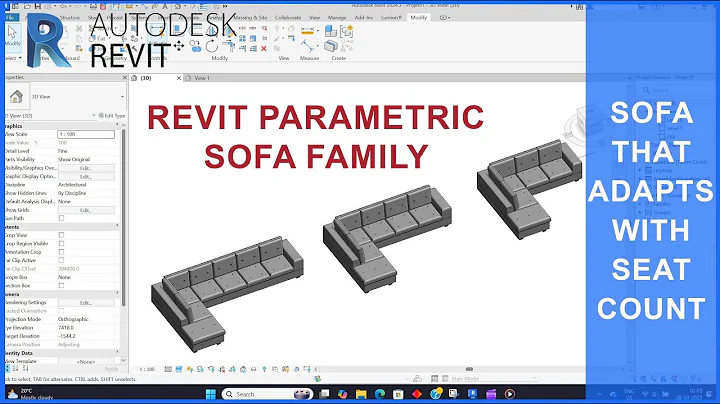 Revit Parametric Sofa Family | Make L-Shaped Sofa That Adapts by Number of Seats