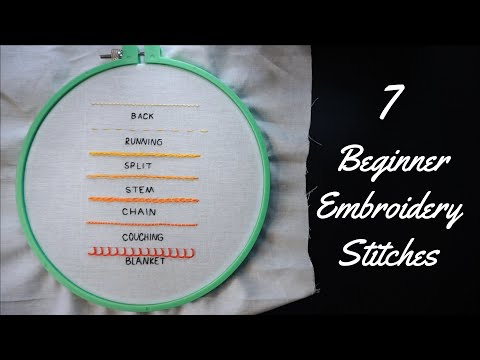7 Beginner Hand Embroidery Stitches │ OyeCrafts Embroidery Tutorial