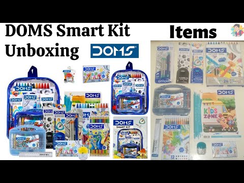 DOMS Smart kit | Unboxing | 10 creative tools from doms | All items ...