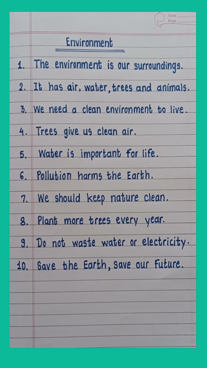 10 Lines on environment in English | Essay on environment in English #essay #environment