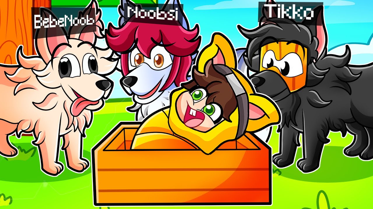 Bebe Michi Miau es ADOPTADO por Lobos en Minecraft!