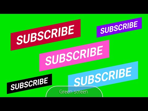 YouTube SUBSCRIBE Click button 5 colors animation green screen.  @snowy9999