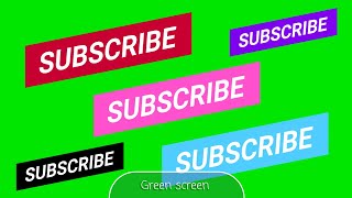 YouTube SUBSCRIBE Click button 5 colors animation green screen.
