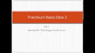 Interaksi PL/SQL dengan oracle server