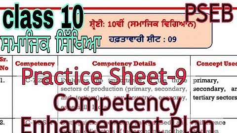 Solved social Science Practice Sheet-9/Class-10/Competency Enhancement plan/PSEB/@PSEBEDUCATE  #pseb