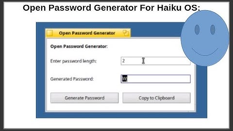 Open Password Generator For Haiku OS - Version = 1.