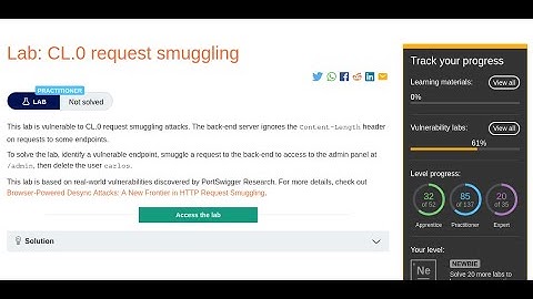 CL 0 request smuggling : PortSwigger Lab