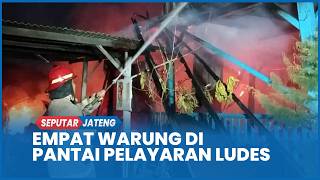 Four food stalls at Jepara's Pelayaran Beach were completely destroyed by fire.