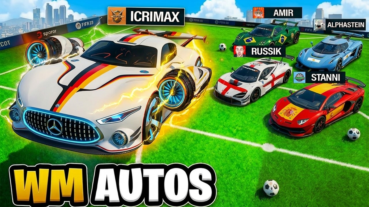 7 YOUTUBER mit FUSSBALL WM AUTOS Jagen in GTA 5!