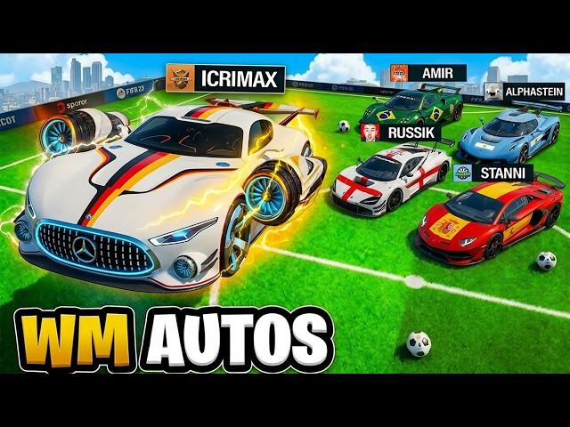 7 YOUTUBER mit FUSSBALL WM AUTOS Jagen in GTA 5!