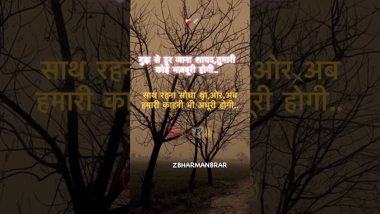 Hindi lyrics sad shayari status punjabi sad song status sad shayari #shortsfeed #love #shorts #viral