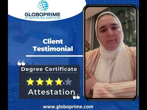GloboPrime client testimonial on MOFA attestation and legal translation services in Dubai