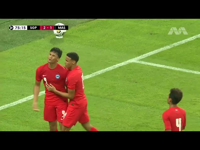 Ikhsan Fandi goes solo and beats three players to score vs Malaysia | FAS Tri-Nations Series class=