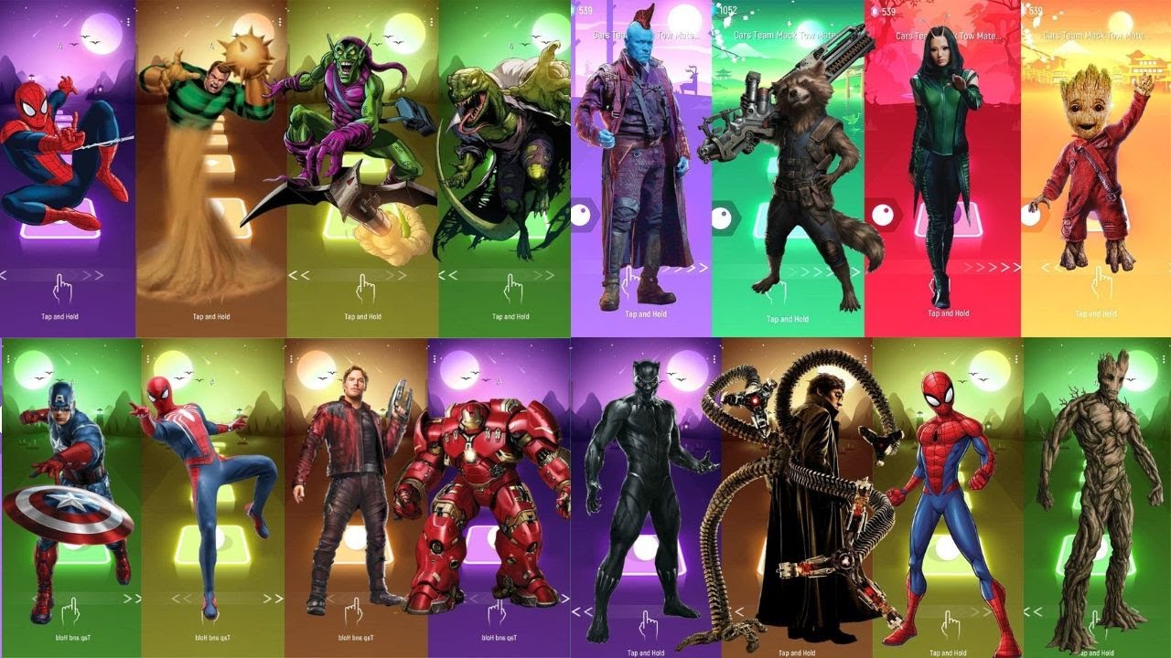 Epic Tiles Hop EDM Rush Megamix #6 Showdown Marvel vs DC Heroes! - YouTube