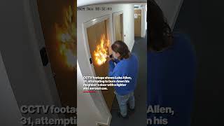 Man Sets Fire to Neighbor's Door #shorts