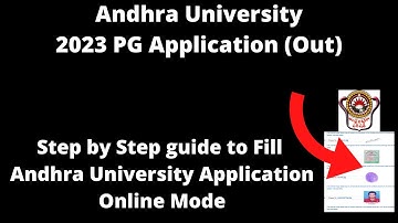 Andhra University Admission 2023 Application (Started)- How to Fill Application Form Online Mode