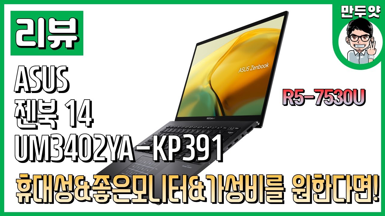 [리뷰] ASUS 젠북 14 UM3402YA KP391 - 휴대성&좋은모니터&가성비