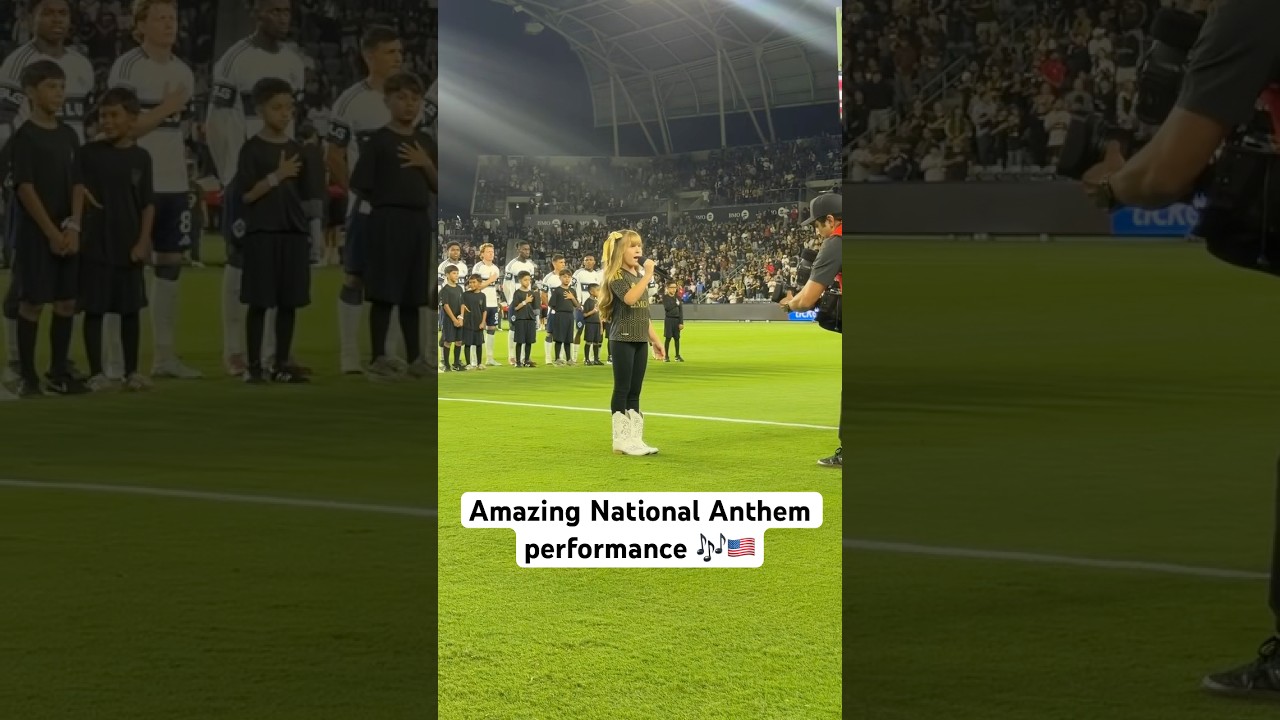 Little girl sings amazing National Anthem performance 🇺🇸🎶👏