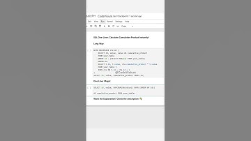 ⚡ SQL One-Liner: Calculate Cumulative Product Instantly! #SQL #DataScience #SQLShorts