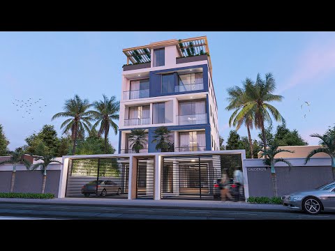 ? Design Economic APARTMENT Building with 2 Rooms with 4 floors. Calderon Architect