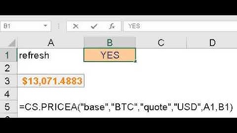 Refresh any crypto price at any time in Excel & Googlesheets using Cryptosheets