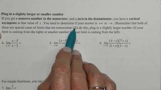 Precalculus BC Unit 13 Notes 4   One Sided Limits Algebraically and Limits at Infinity Algebraically