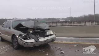 1-6-17 Jackson, MS Heavy Freezing Rain, Icy Roads, Accidents
