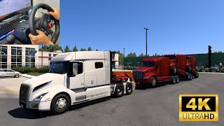 Peterbilt Trucks from Medford to San Diego | Logitech G29 | American Truck Simulator | 4K