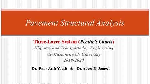 Pavement Analysis, Lecture 14, Three Layers System, Peattie
