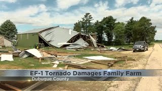 Dubuque's EF-1 tornado devastates farmland and sets one family's home on fire
