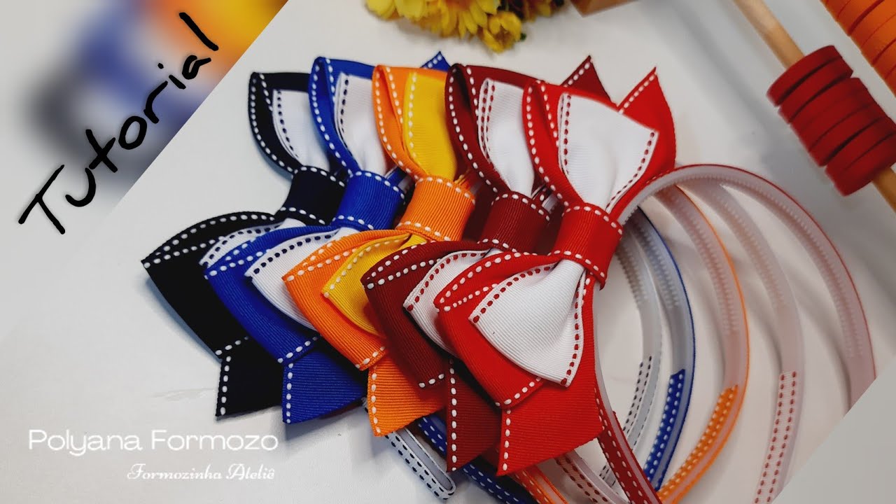 Laço de Cabelo Infantil Escolar - Fácil e lucrativo para iniciantes - Laço em Pé - DIY- PAP