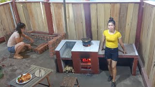 Techniques Build Traditional Firewood Stove - Brick Kitchen Cooking Table | Tiểu Ca Daily Life