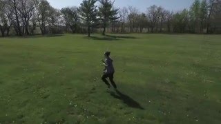 DJI Phantom 4 active track test. Running in the park