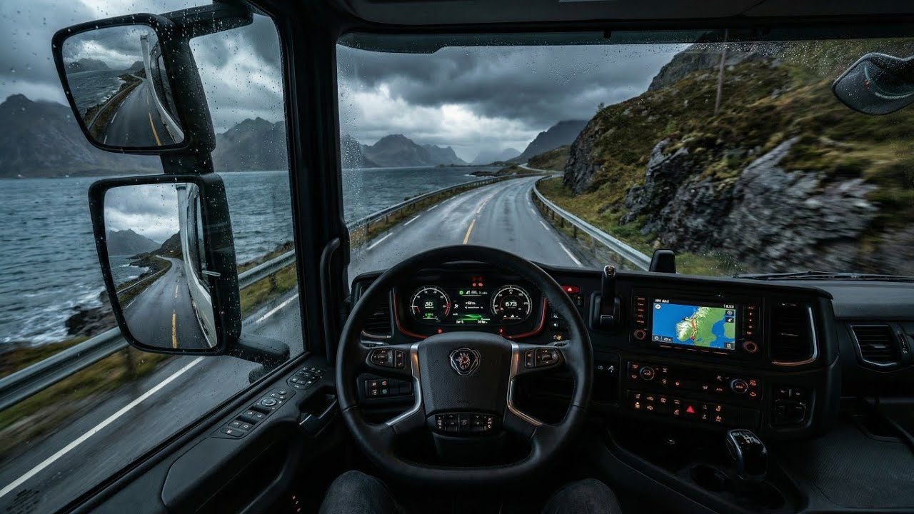 Heavy Rain & Narrow Roads 🌧️ Scania V8 Pure Sound [ASMR]