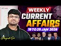 19 to 25 Jan 2026 Weekly Current Affairs for CUET 2026 | Important Static GK | Daily Current Affairs