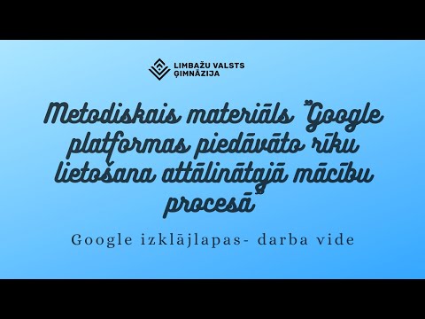 Google izklājlapas- Darba vide