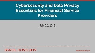 Cybersecurity and Data Privacy Essentials for Financial Service Providers