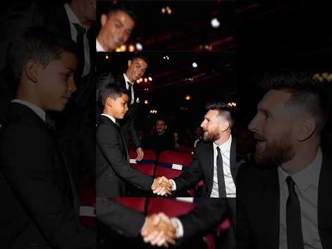 🤩🤩 Ronaldo's son meet Lionel Messi #shorts #messi #ronaldo #cr7 #ronaldojr #funny #futebol